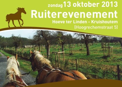 Vlaamse Landmaatschappij organiseert op 13 oktober 2013 ruiter –en menwandeling in Kruishoutem